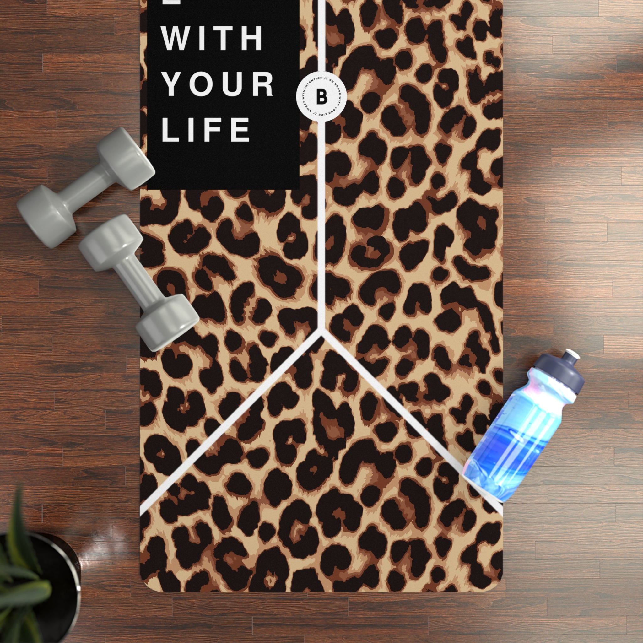 Leopard "Be Brave With Your Life" | Natural Rubber Mat