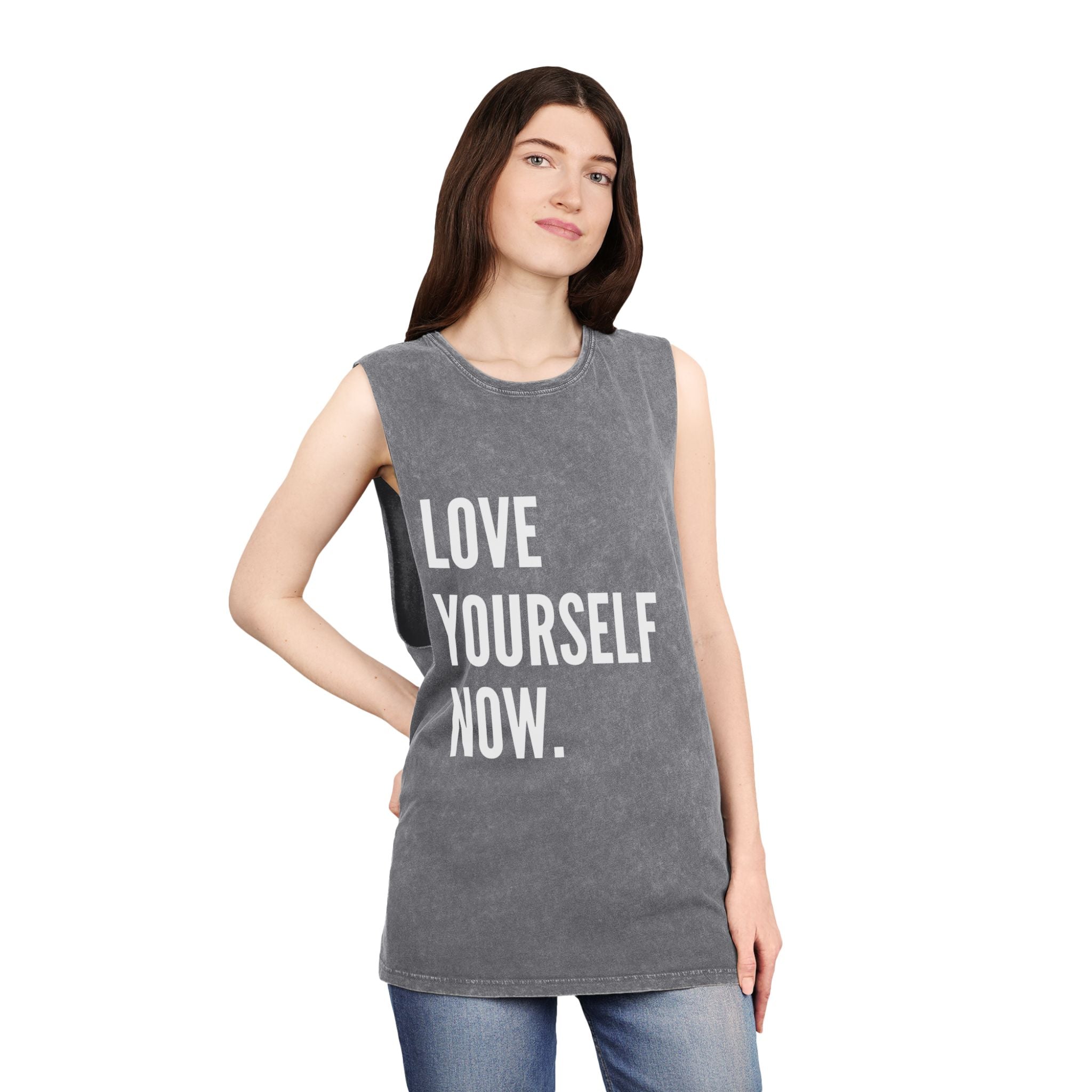 Movement Squad Love Yourself Now Stonewash Tank Top
