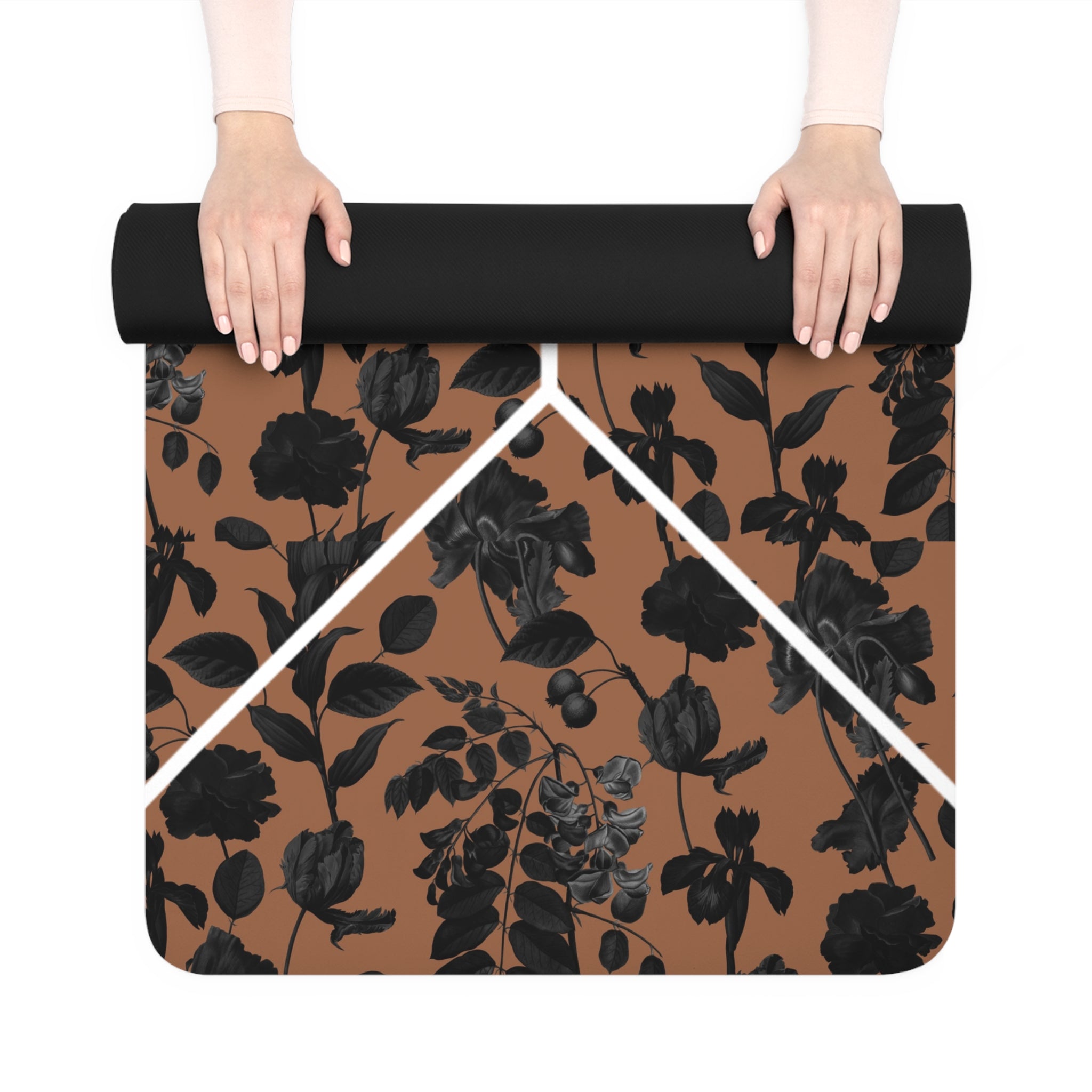 Dark Flowers x Brass | Natural Rubber Mat