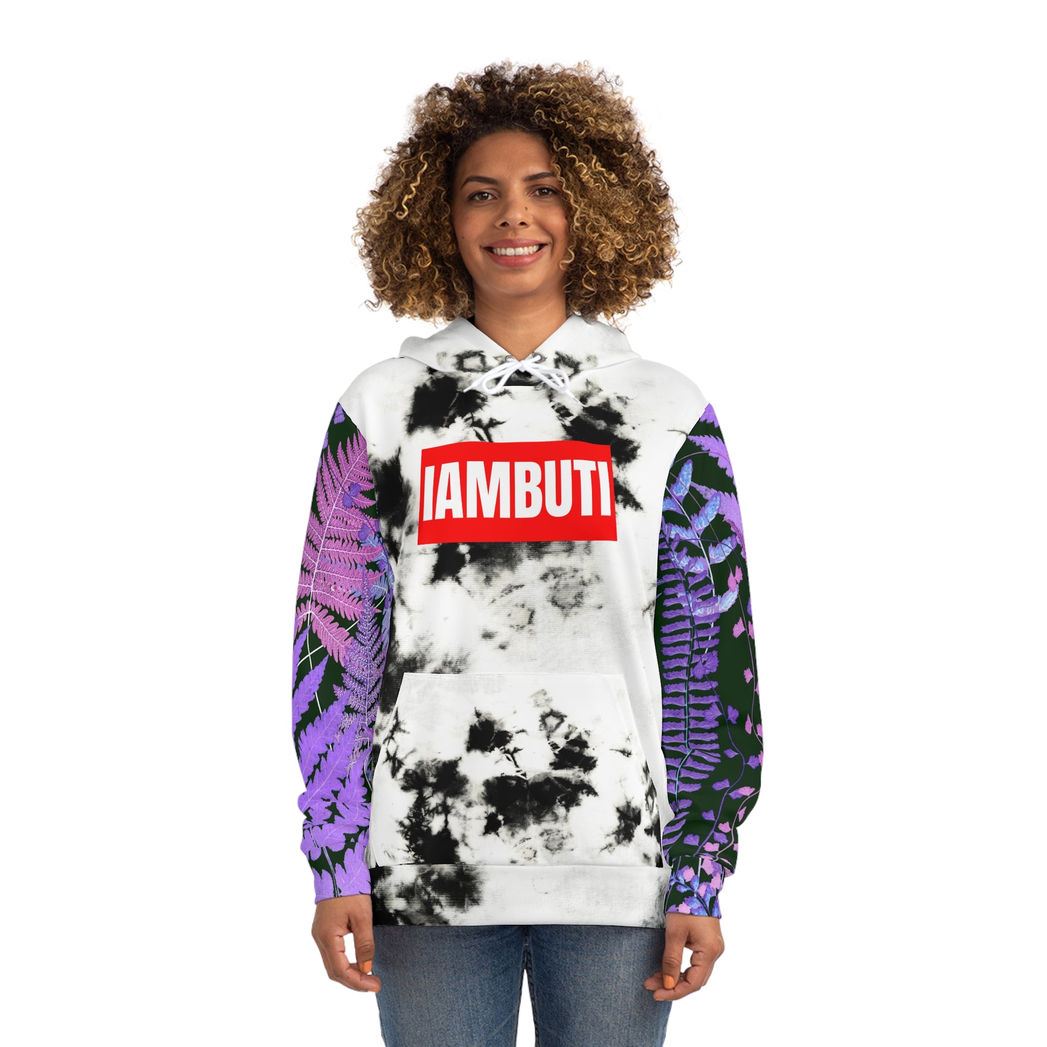 IAMBUTI Contrast Hoodie // Tie Dye x Purple Fern