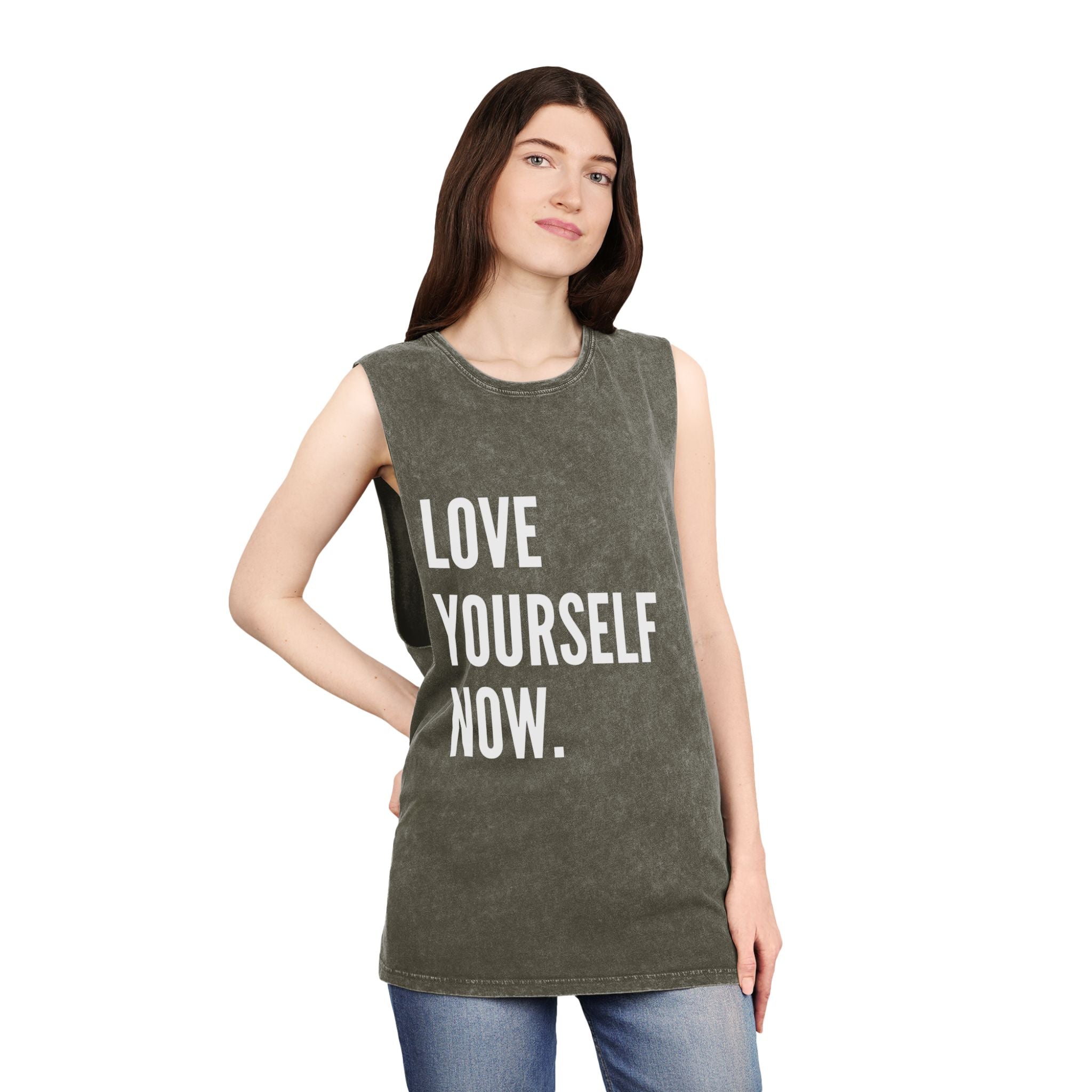 Movement Squad Love Yourself Now Stonewash Tank Top