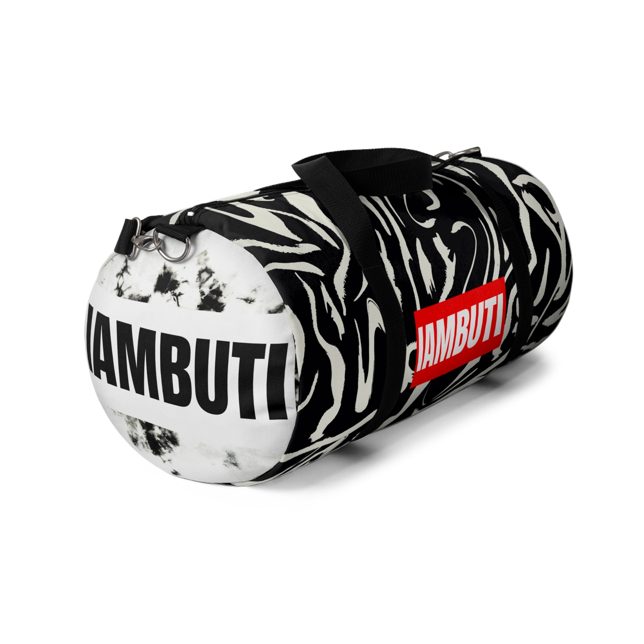 IAMBUTI Contrast Gym Duffel // Glitch Zebra x Tie Dye
