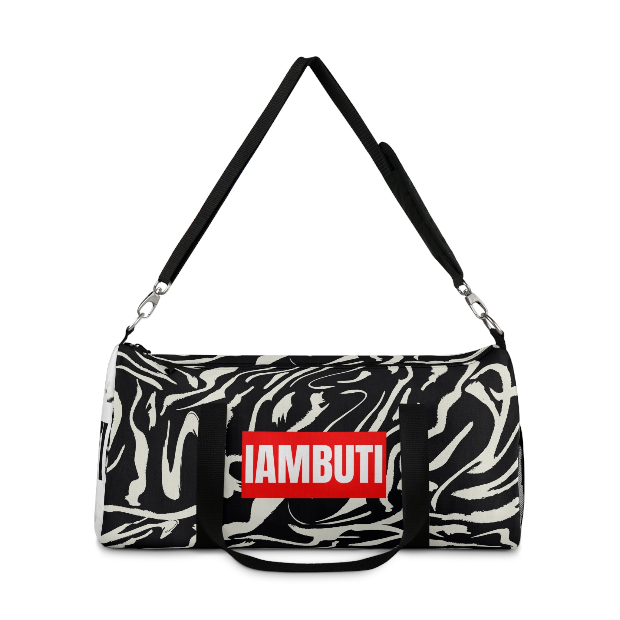 IAMBUTI Contrast Gym Duffel // Glitch Zebra x Tie Dye